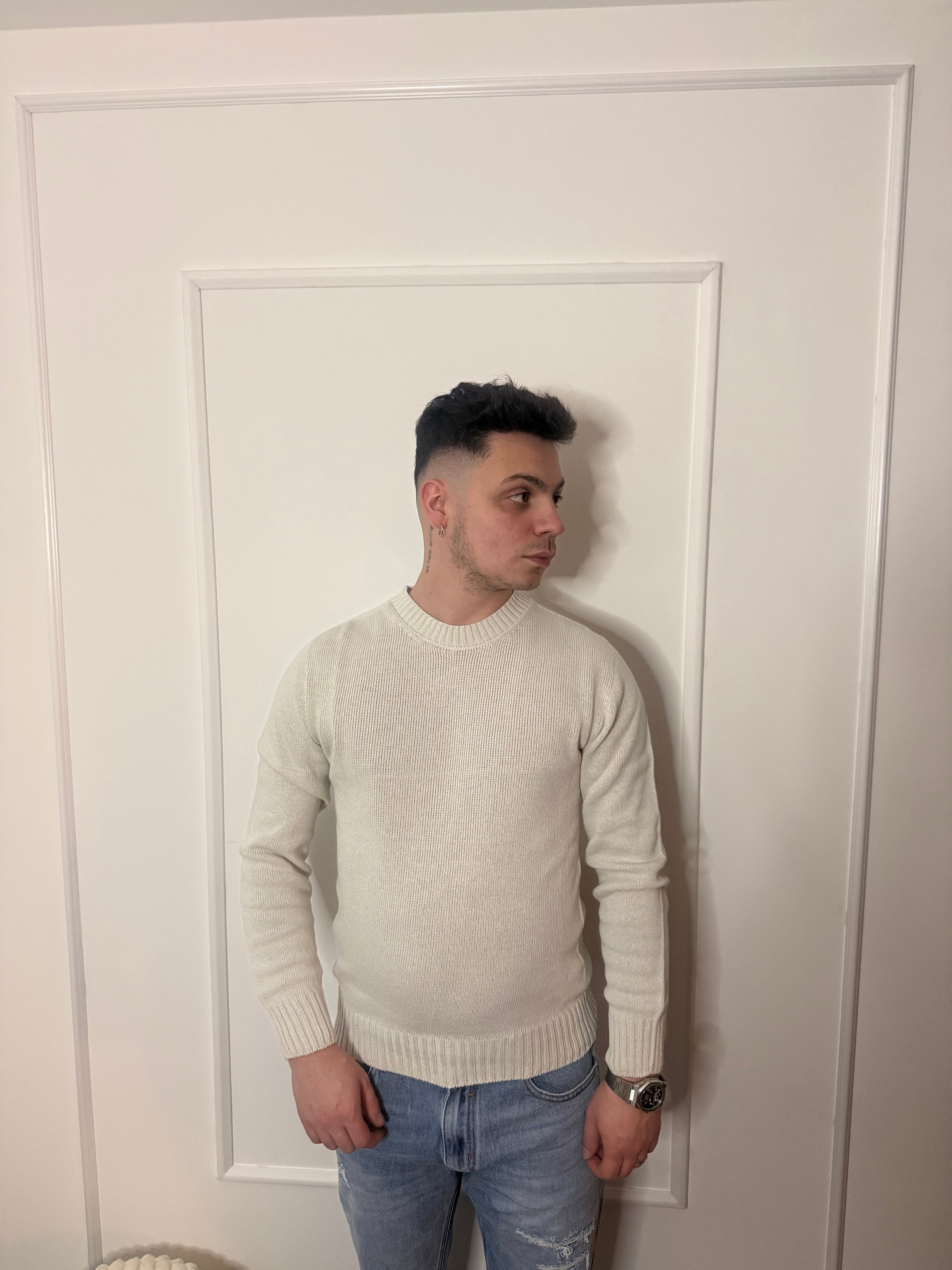 Maglione cotone beige (leggero)
