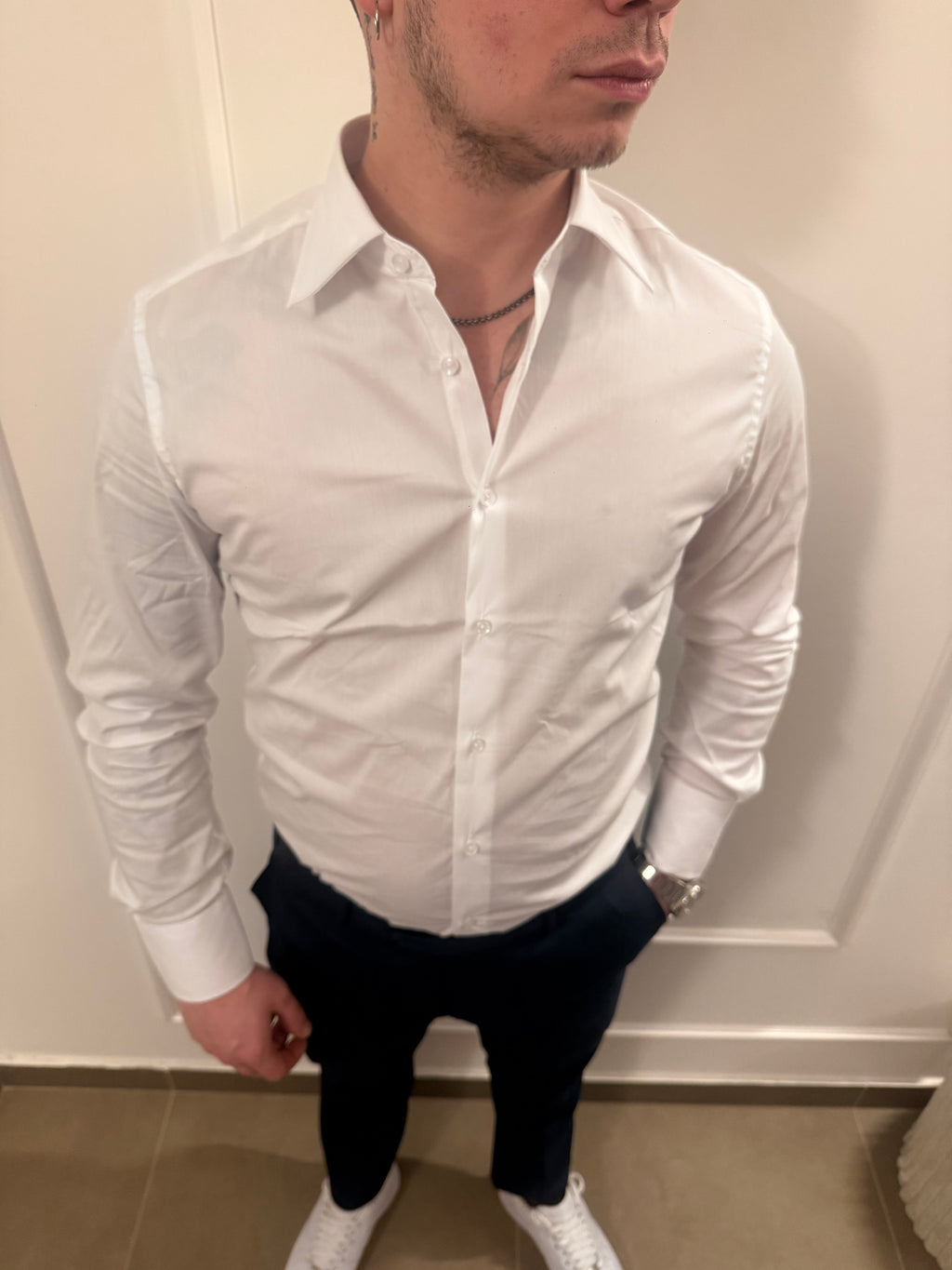 Camicia slim bianca