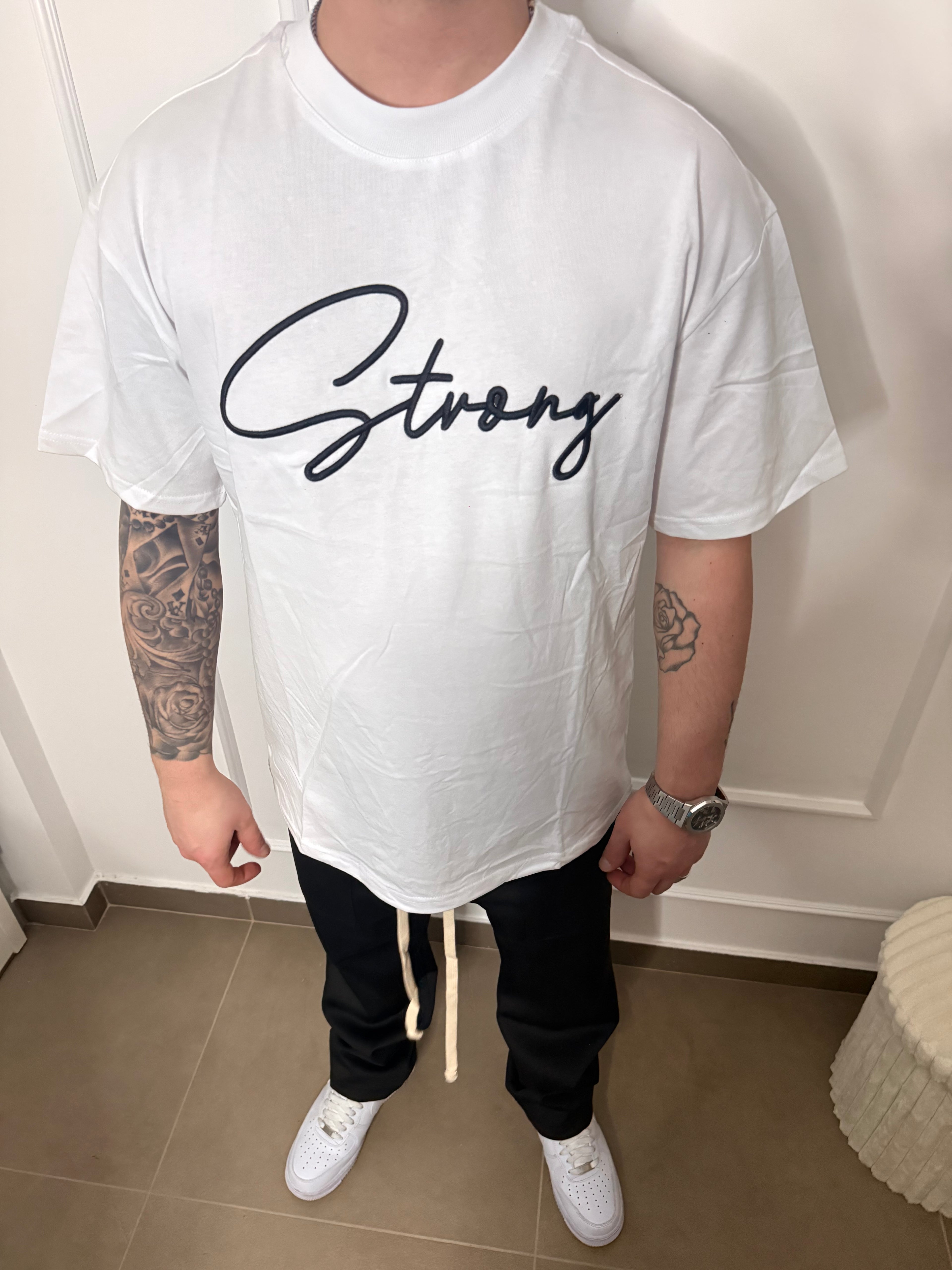 T-shirt Teddy bianca