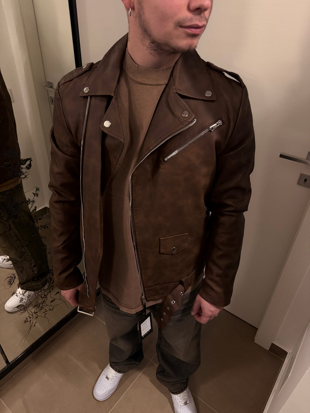 Chiodo eco pelle sfumato