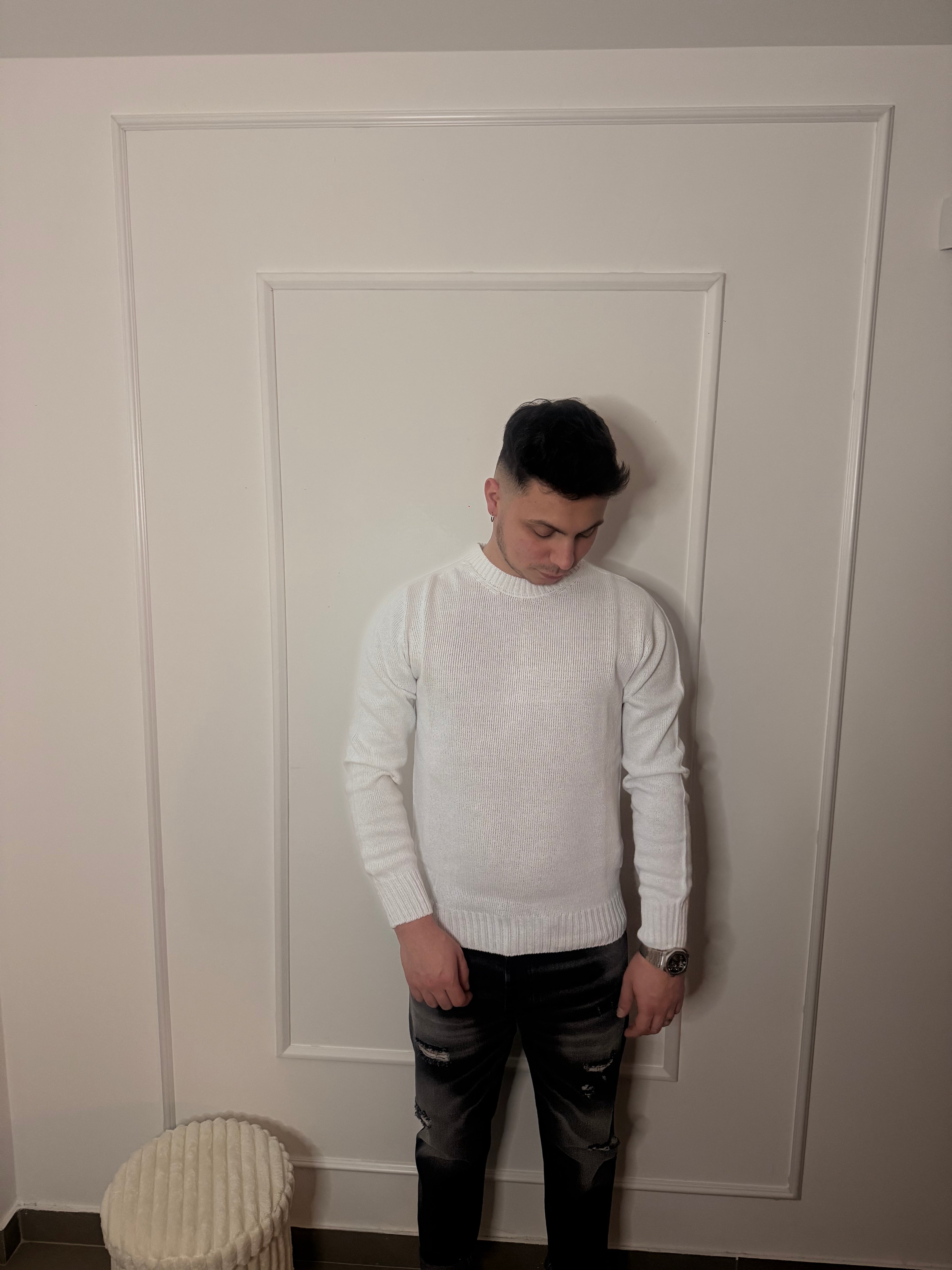 Maglione in cotone bianco (leggero)