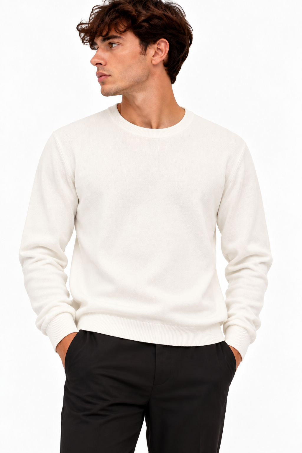 Maglione basic - bianco