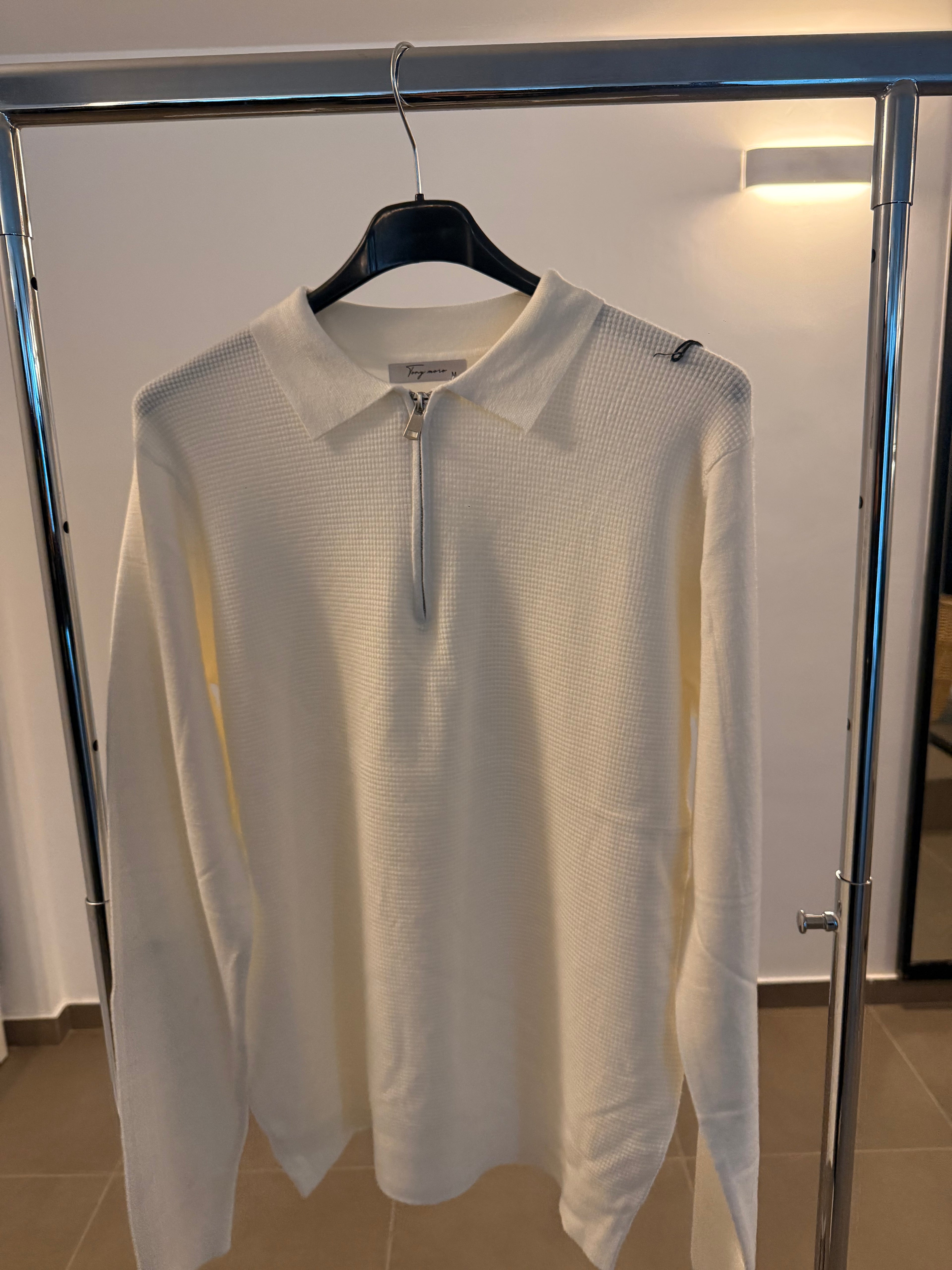 Maglione zip bianco