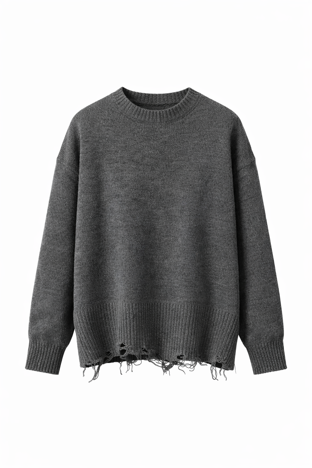 maglione destroyed grigio