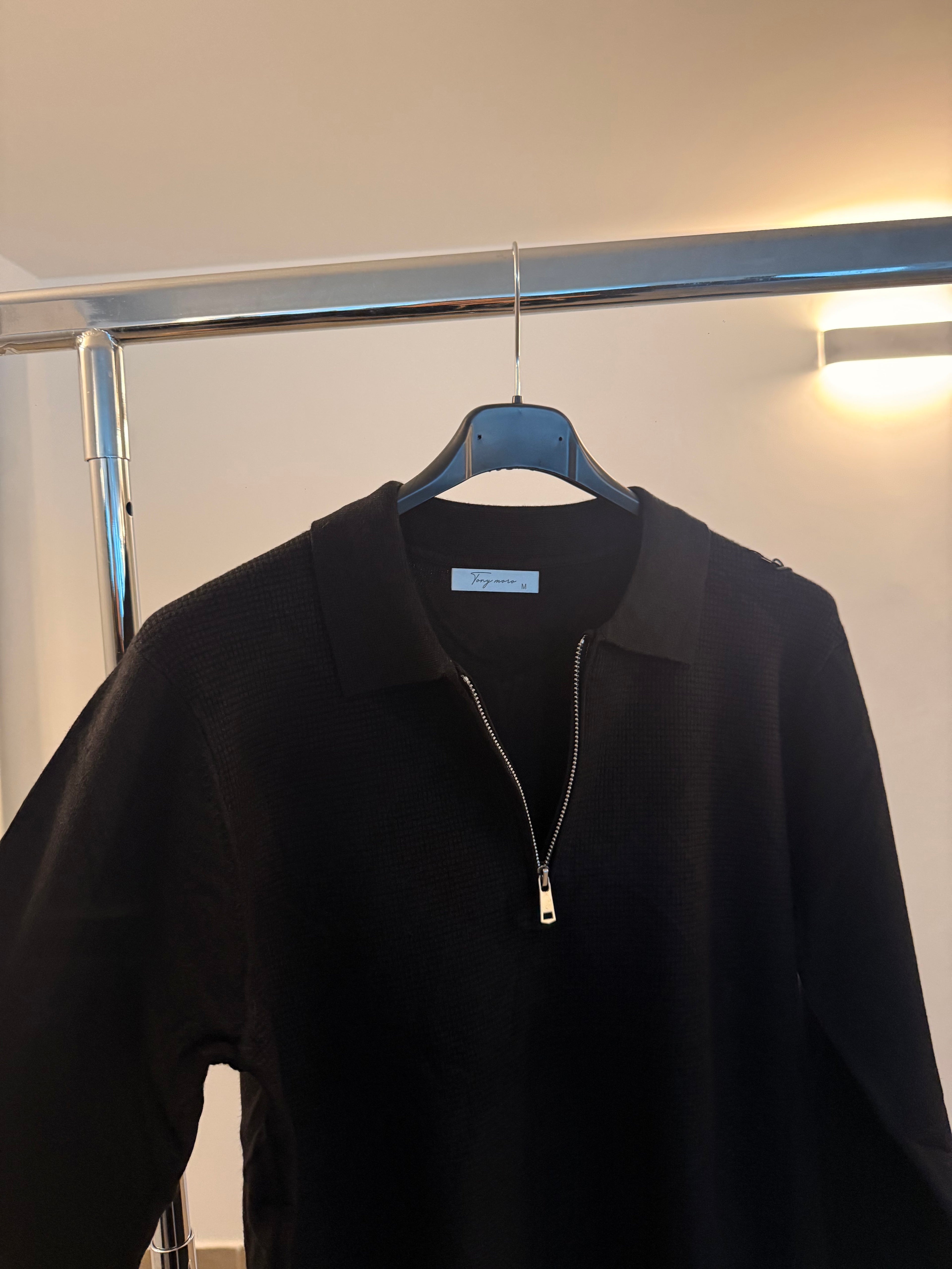Maglione zip nero