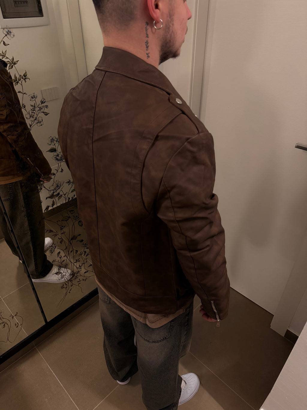 Chiodo eco pelle sfumato