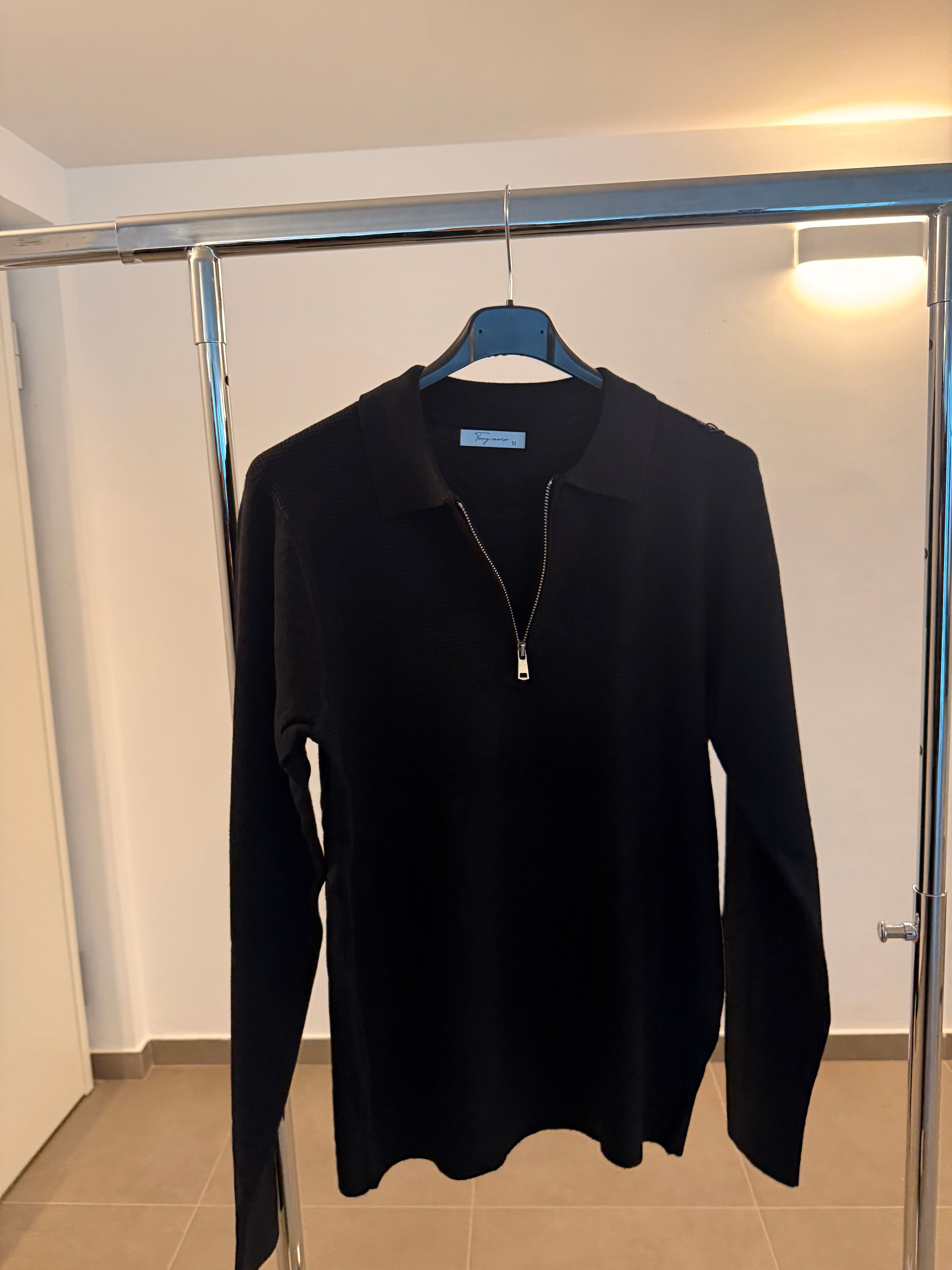 Maglione zip nero