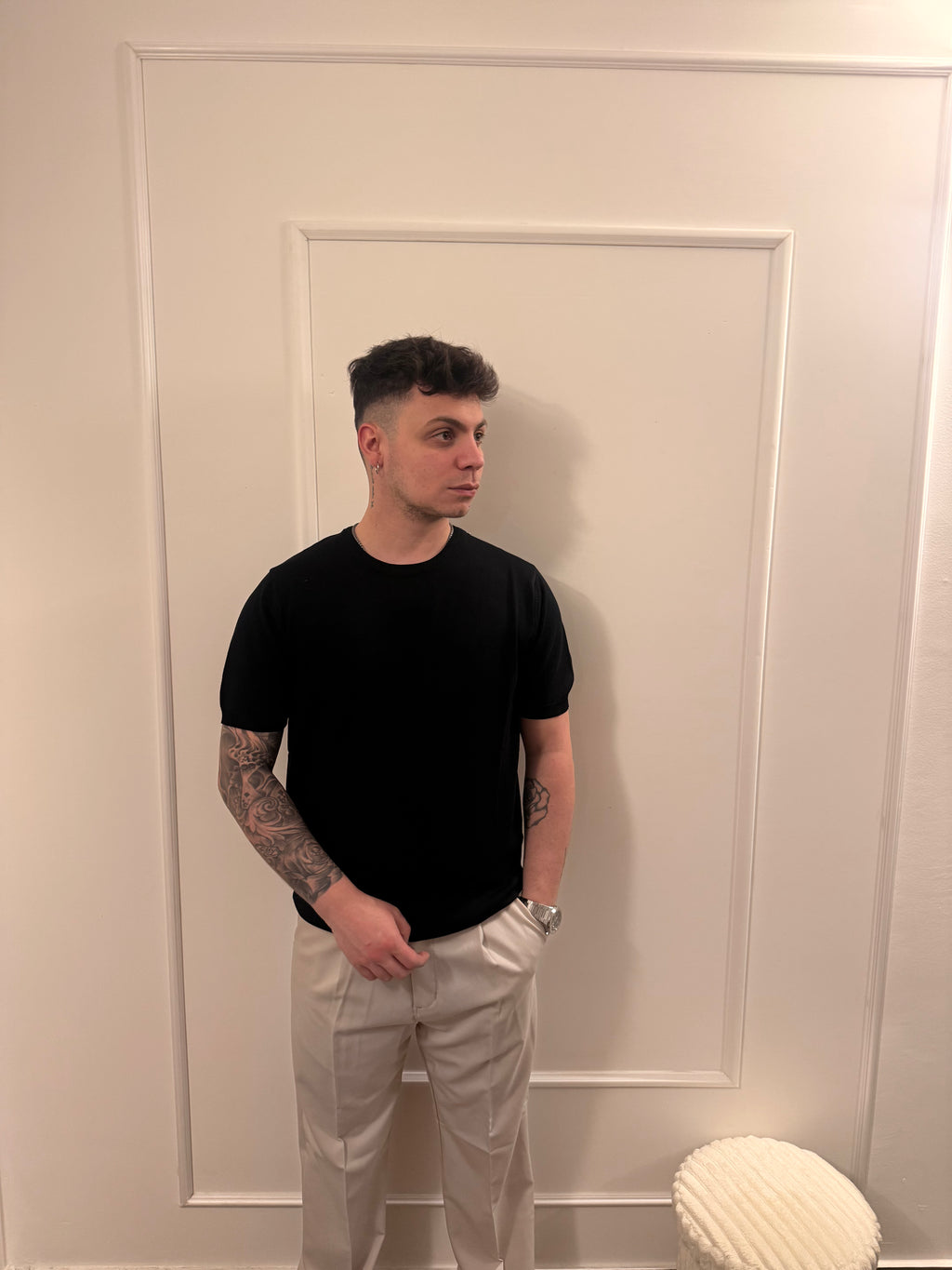 maglia in cotone nero