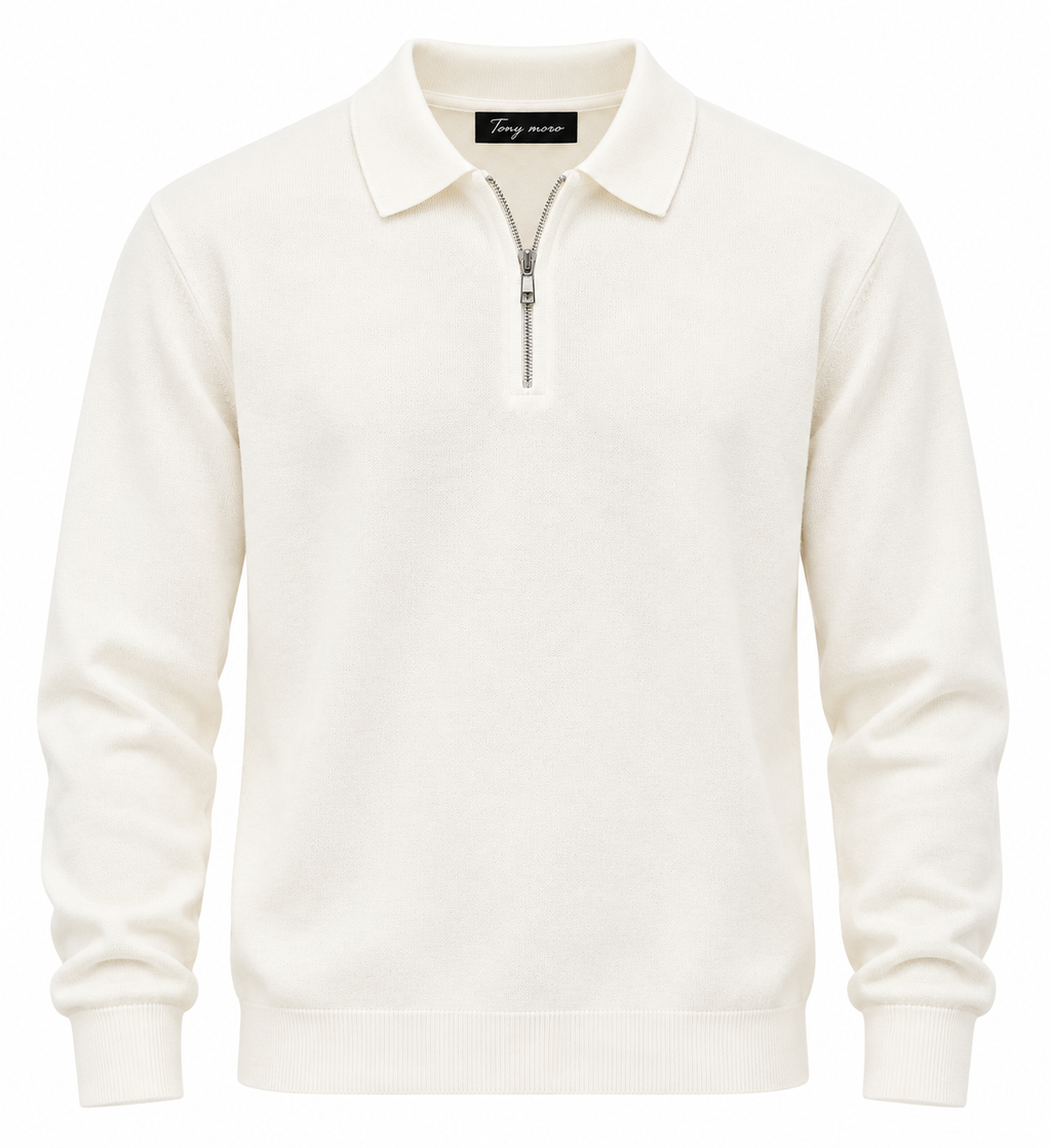 Polo Soft Zip-Bianco