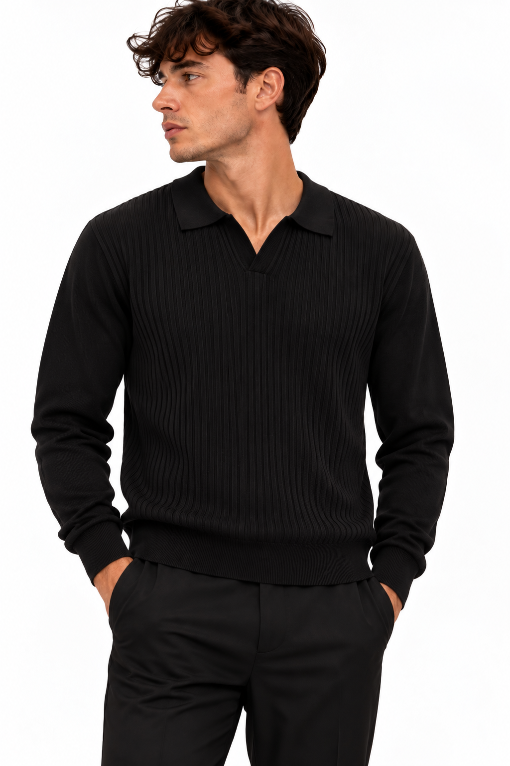 Polo rib - nera