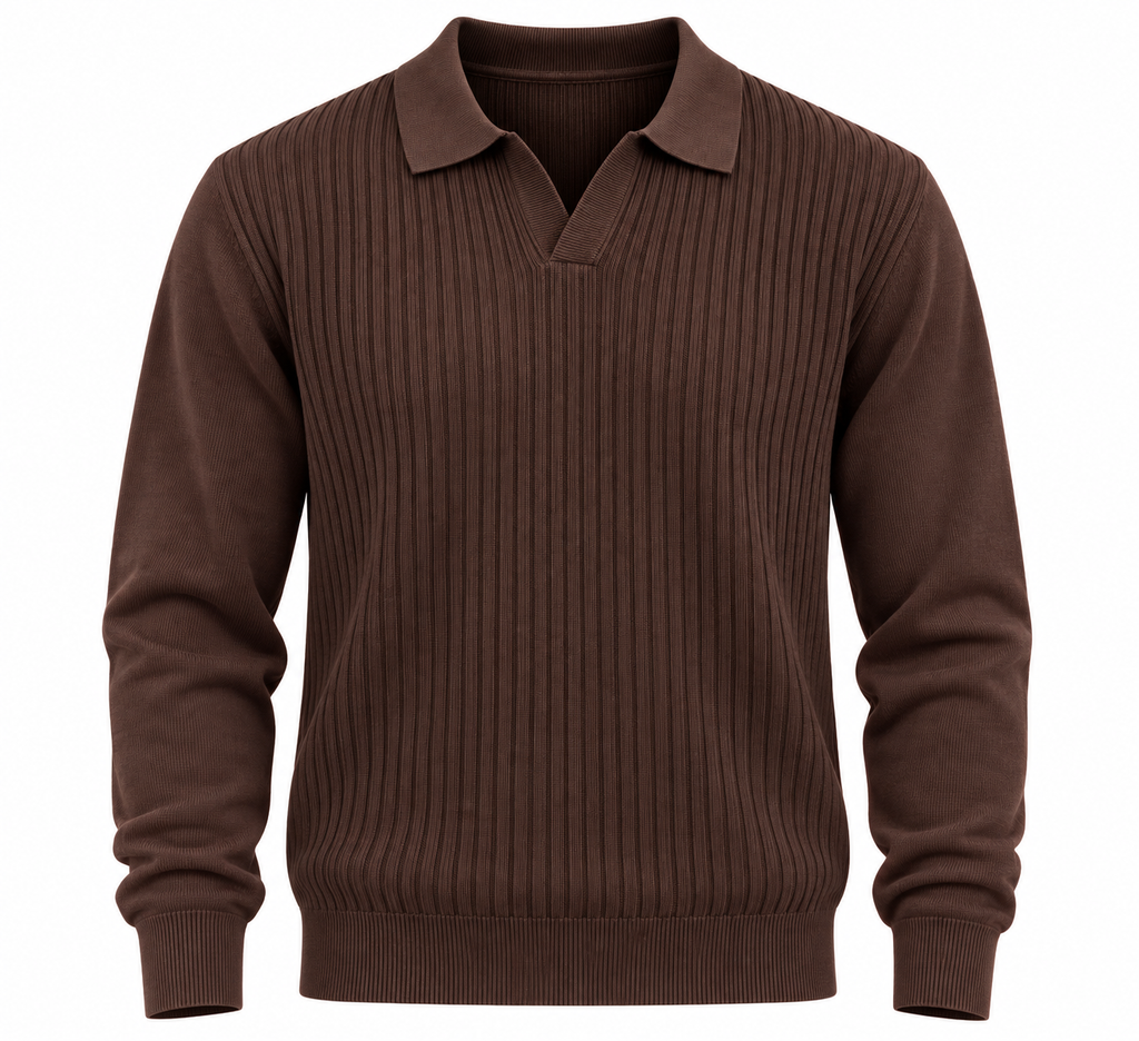 Polo rib - marrone